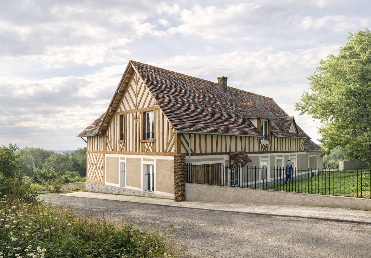 Maison à colombages rénovée dans l’Eure