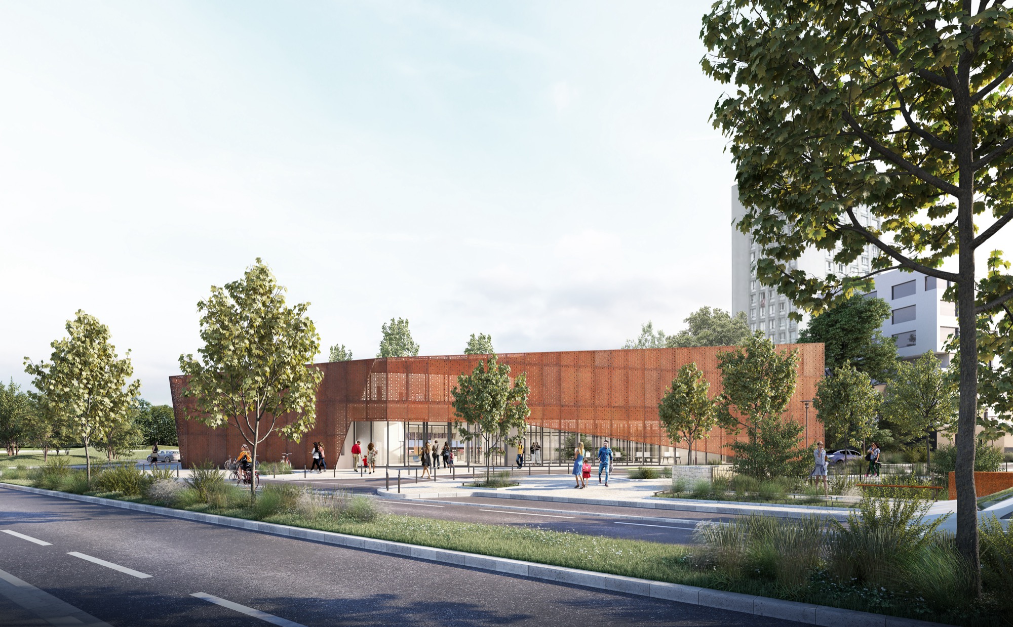Rénovation d'un ERP à Nanterre — médiathèque, collaboration Sogno Architecture — VAL Architecture
